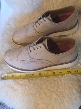 Grenson Men’s Wingtip Platform Brogue Oxford Shoes Beige Bone 7